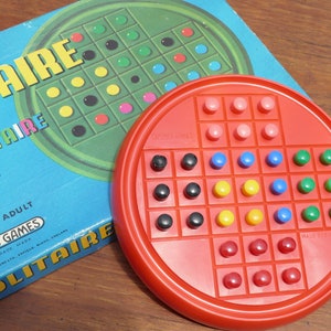 Vintage 1970 Spear&#39;s Games Solitaire Colourtaire Original Box