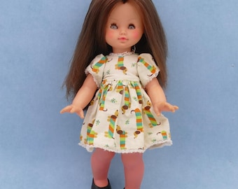 Muñeca Fiba vintage de los años 70, de goma, totalmente articulada, con ropa original, fabricada en Italia.