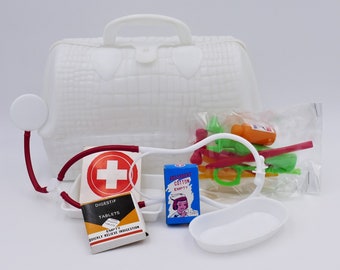 Vintage Doctor's Bag Playset Hospital Nurse First Aid Medical Pretend Play