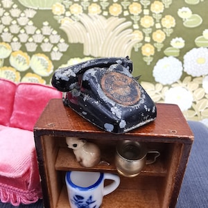 Vintage Miniature Metal Toy Telephone Dollhouse Telephone