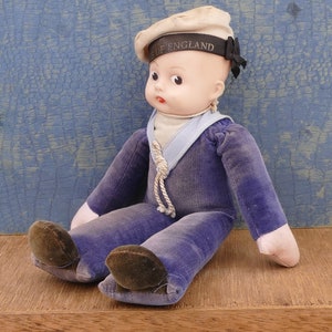 1970s Jollyboys Empress of England Steamship Souvenir Sailor Doll Jolly Boy Norah Wellings Type Nautical Memorabilia