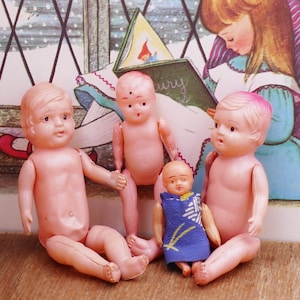 Vintage 1950&#39;s Celluloid Doll Figurines
