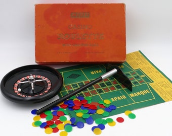 Rastrello da croupier per roulette del casinò Merit degli anni '50, scatola originale, Inghilterra