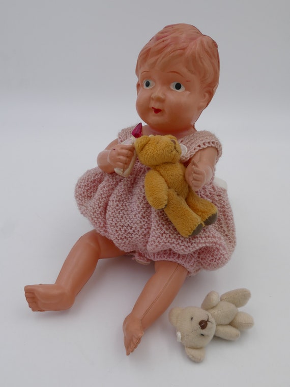 Vintage Celluloid Wind Up Mechanical Hungry Chicks Merry Go