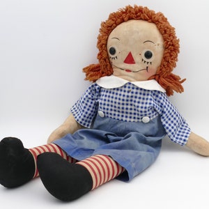 1947 Johnny Gruelle&#39;s Own Raggedy Ann Raggedy Andy Doll Georgene Novelties Inc. Label Original Clothes