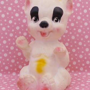 1960&#39;s Vintage Pastel Bear Rubber Squeaky Toy