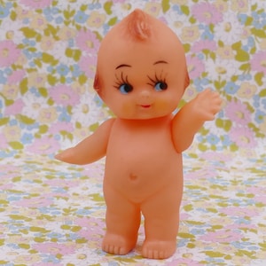 Japan Kewpie Tiny Small 3.25&quot; Vinyl Rubber Cupie Cupid Cherub Doll Vintage 1970&#39;s