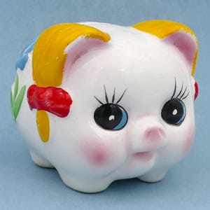 Vintage Ceramic Piggy Bank Money Box Coin Bank Savings Bank Penny Bank