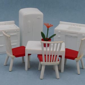 1950&#39;s Pretend Play Toy Dollhouse Kitchen Furniture Set Sink Stove Fridge MAR