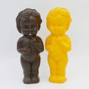 Pair of Vintage 1960&#39;s Hollow Plastic Doll Figurines