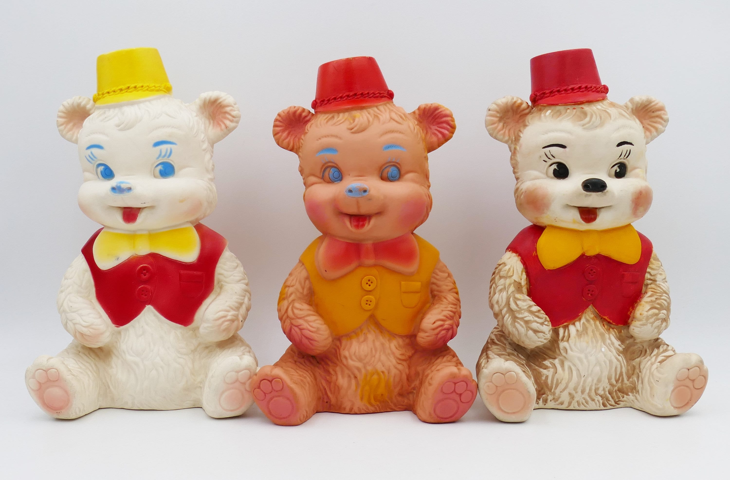 1960's Vintage Teddy Bear Rubber Squeaky Toy - Etsy