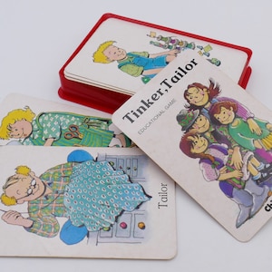 Jogo de cartas Tinker Tailor Happy Families de 1986, caixa original completa