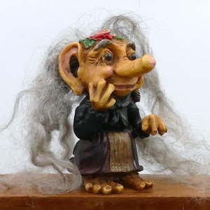 Vintage Scandinavian Norway Nord Nyform Ugly Old Woman Troll Figurine