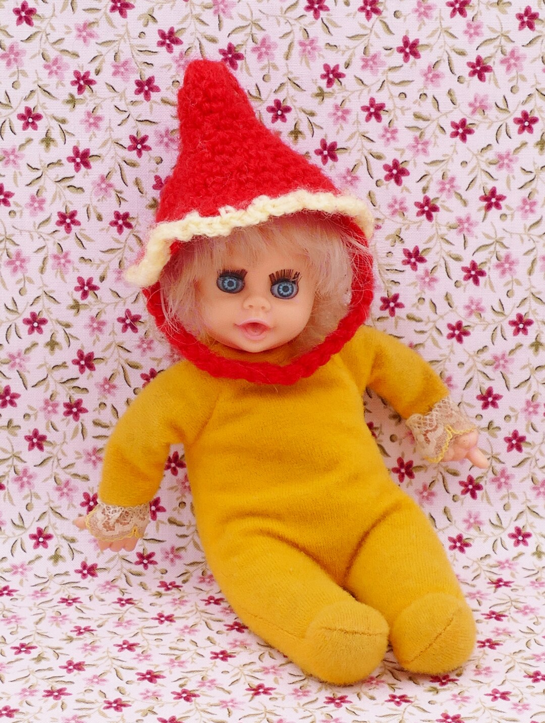 Vintage 1970's Yellow Red My Bean Baby Doll Etsy