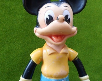 1960's Walt Disney Mickey Mouse Ledraplastic Type Rubber Figurine