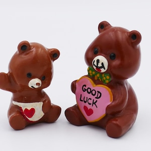 Vintage Novelty Teddy Bear Figurines Good Luck Teddy Bear