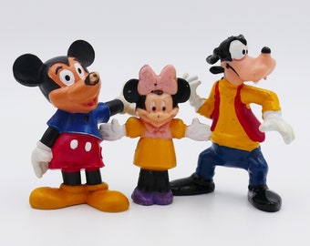 Vintage 1980's Walt Disney PVC Figurines Mickey Mouse Minnie Mouse