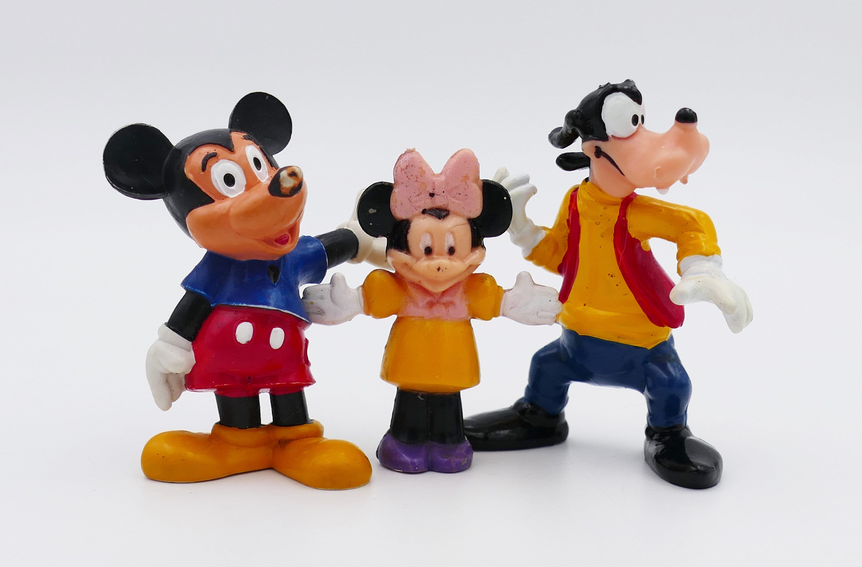 Vintage 1980's Walt Disney PVC Figurines Mickey Mouse Minnie Mouse