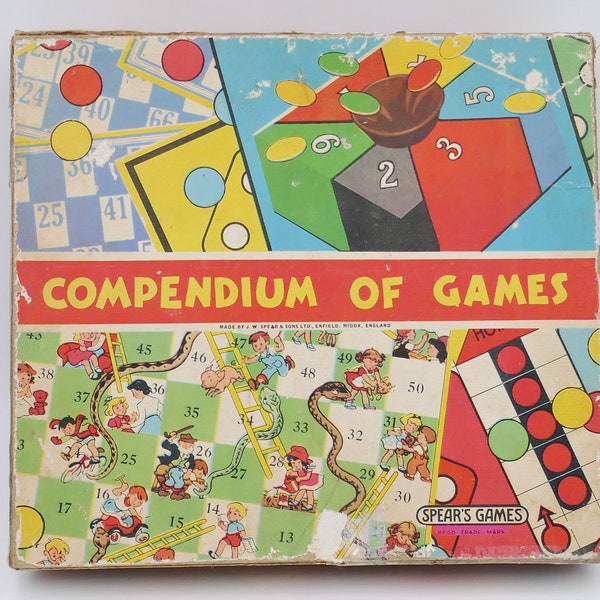 Spear's Games Compendium of Games Ludo Snake and Ladders Tiddlywinks Bingo Lotto