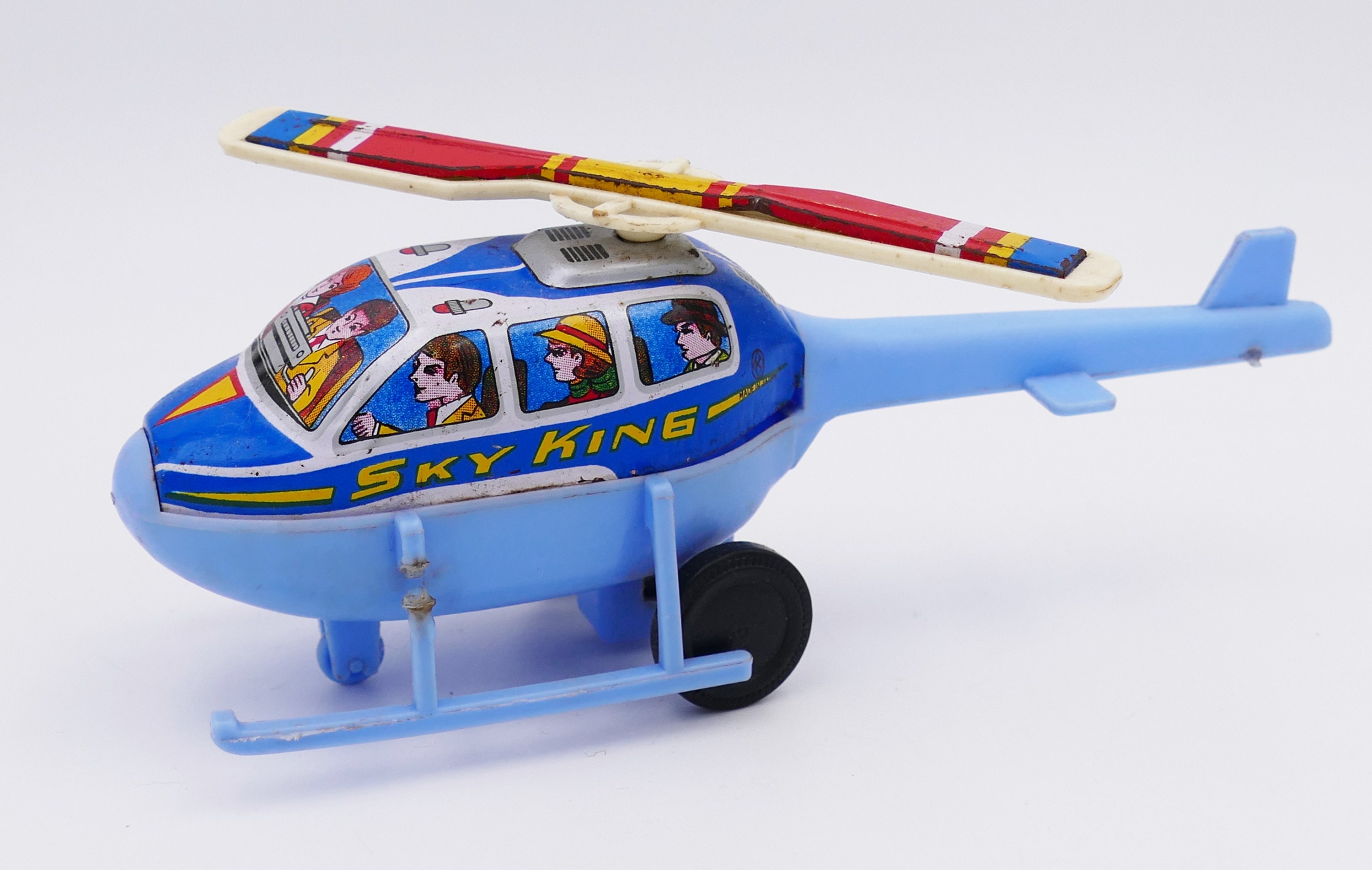 Tin Litho 1960's Sky King Toy Helicopter Japan Etsy