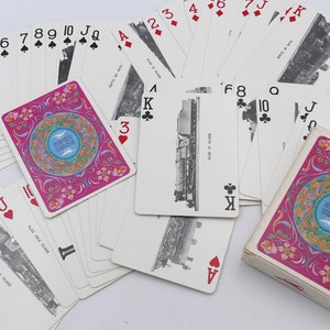 Vintage 1970&#39;s Blue Train Deck of Playing Cards Complete