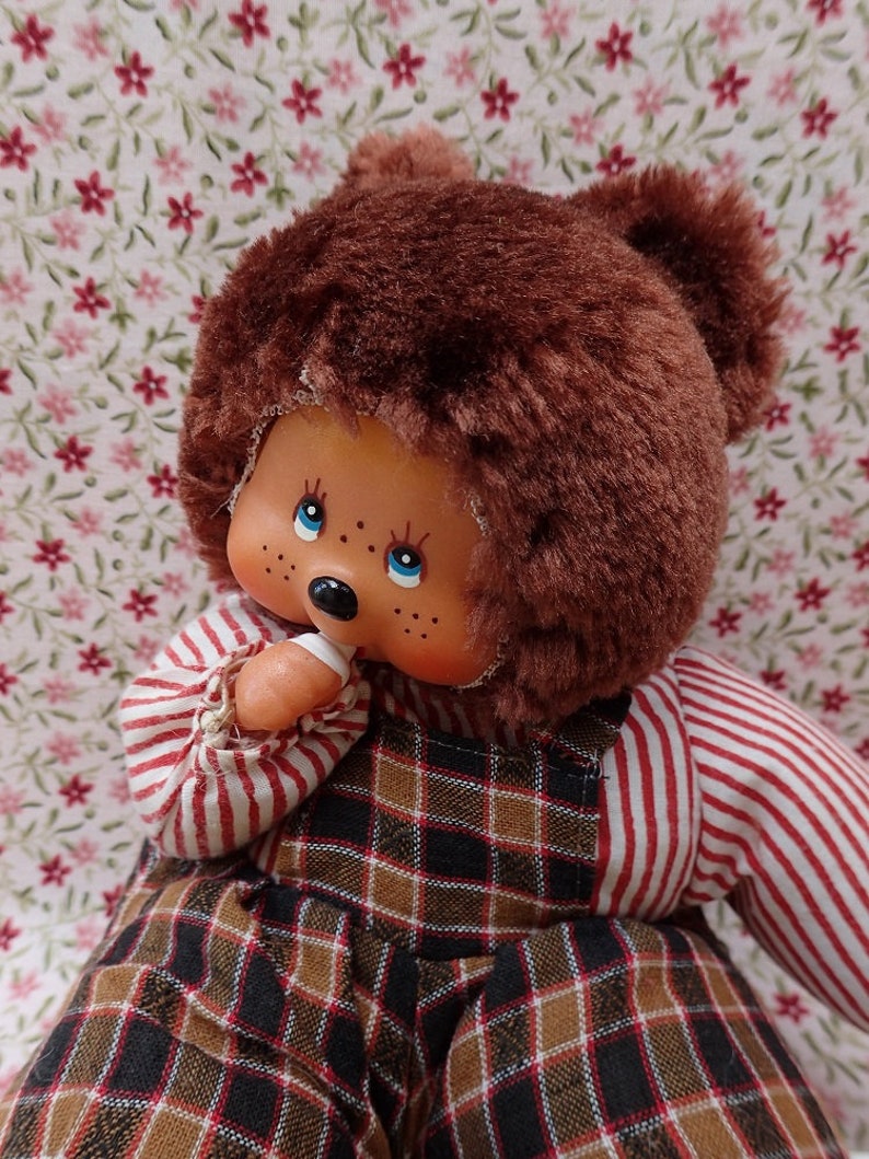 1970's Collectible Monchhichitype Bear Thumbsucking Doll Etsy