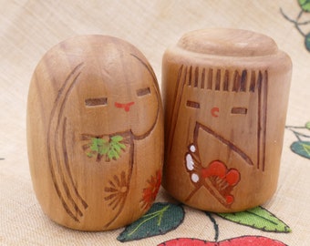 日本製木製こけし人形 7 1/8インチ サイン入り - Etsy 日本