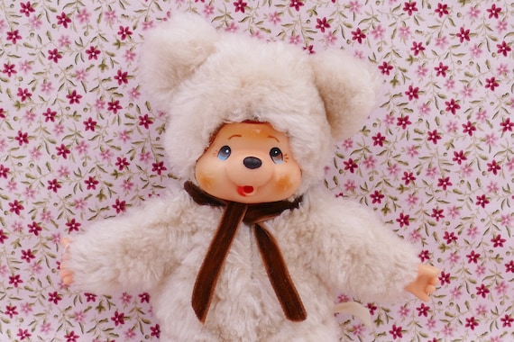 数々の賞を受賞 1979 Collectible Baby Toby Thumb-sucking Bear Soft Toy Japan アンティーク雑貨