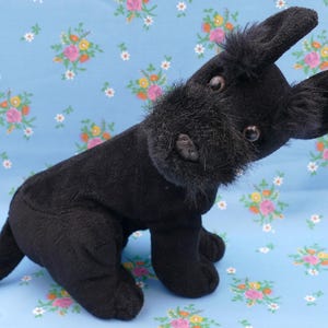 Vintage Black Scottish Terrier Dog Plush Toy Soft Toy