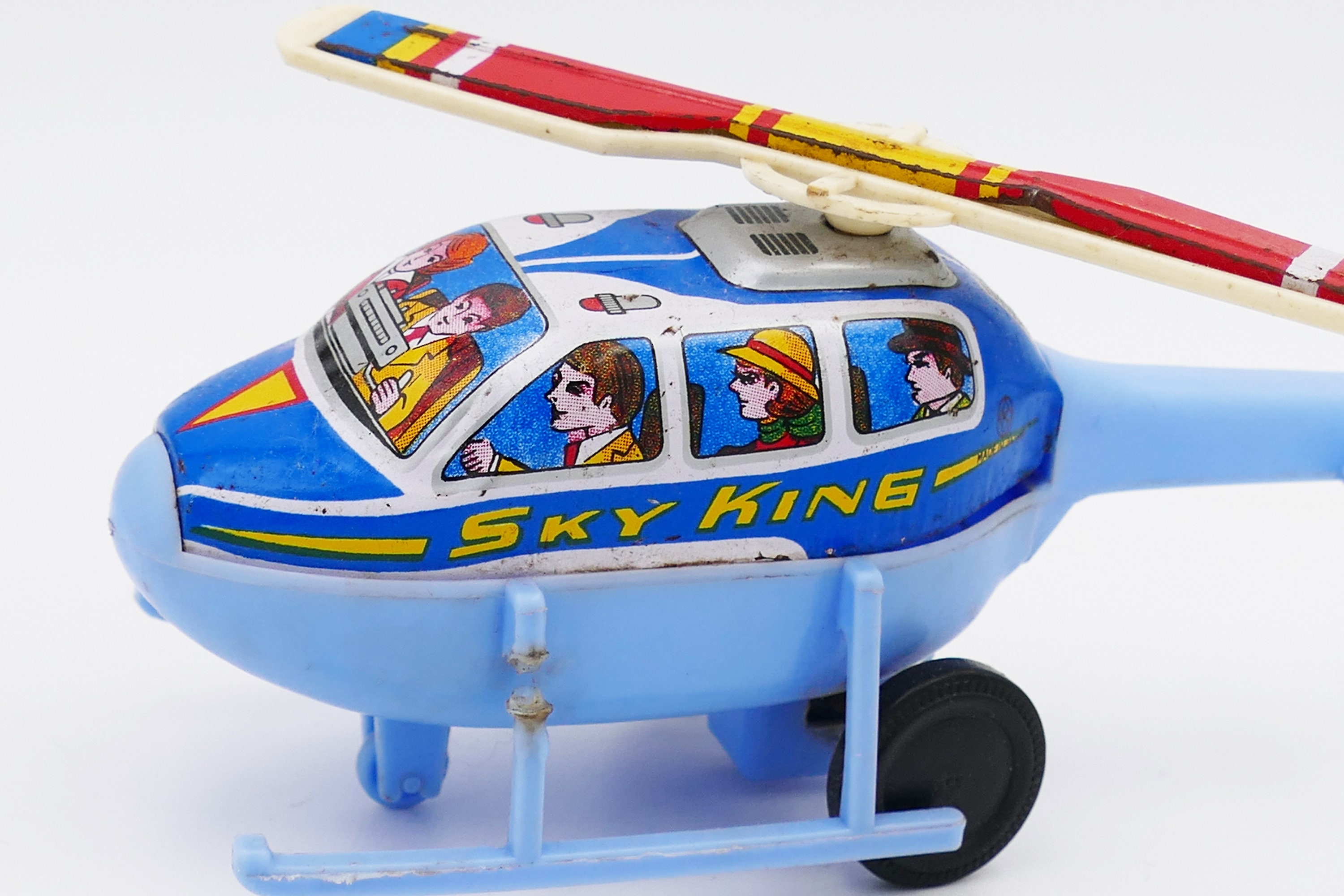 Tin Litho 1960's Sky King Toy Helicopter Japan Etsy