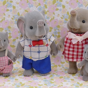 1980&#39;s Forest Families ELEPHANT Family Dad Mom Girl Baby MC Toy Vintage