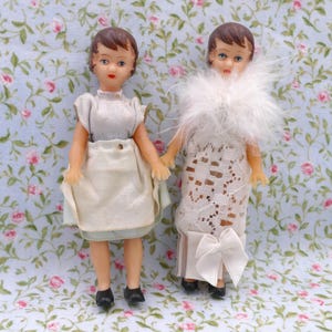 Pair of Vintage 1950&#39;s Ari 3277 Dollhouse Dolls Germany