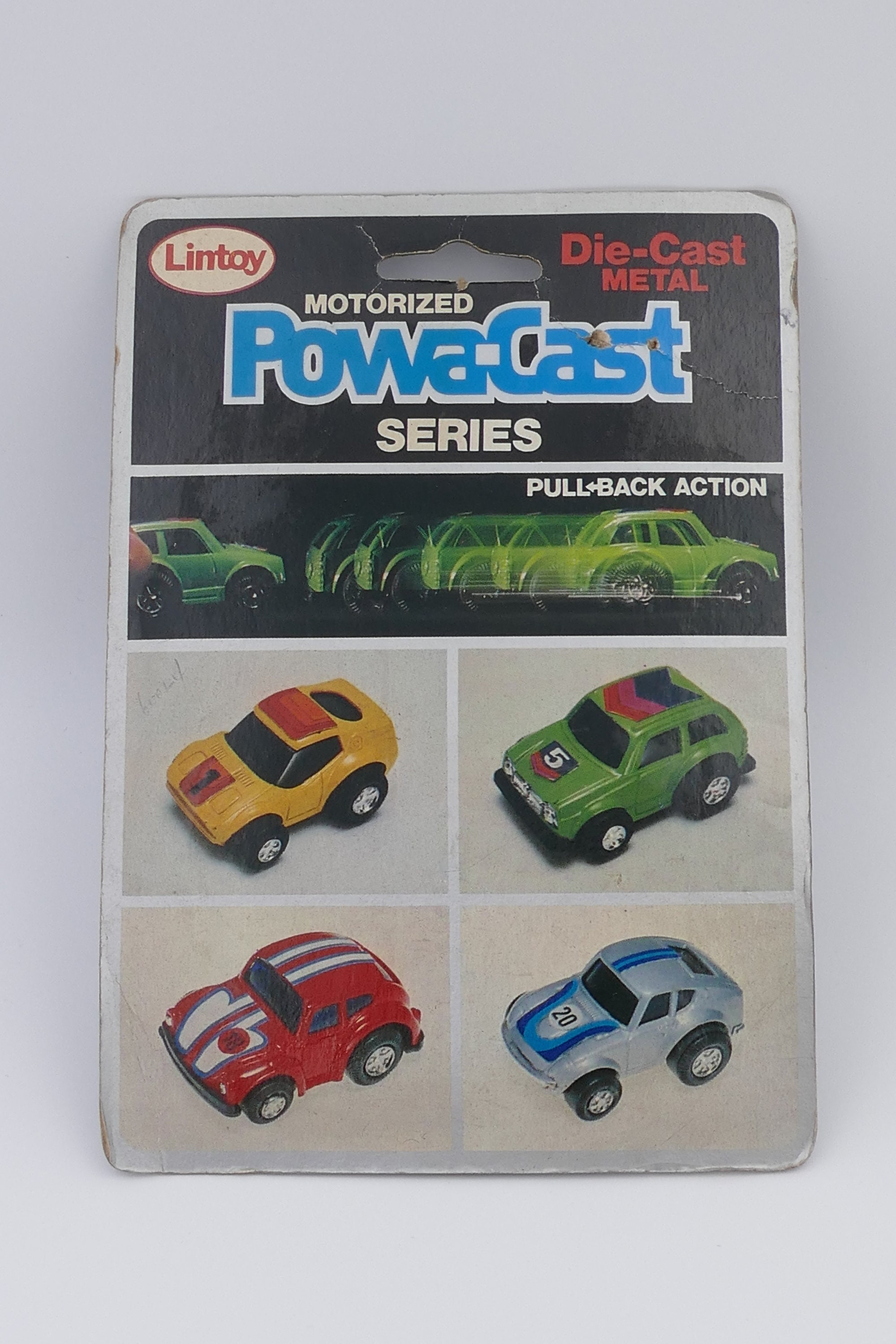 Vintage Lintoy Die-cast Metal Motorized Powa-cast Series Pull Back