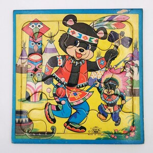 Vintage Japan 1950&#39;s Basic Children&#39;s Tray Board Jigsaw Puzzle