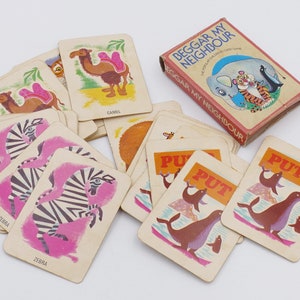 Caixa original do jogo de cartas Beggar my Neighbour da década de 1970