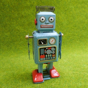Tin Litho Wind-up Robot