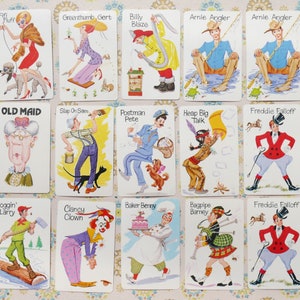 Carte da gioco Old Maid degli anni '80 Whitman Publishing Company - Opzione Pick & Choose