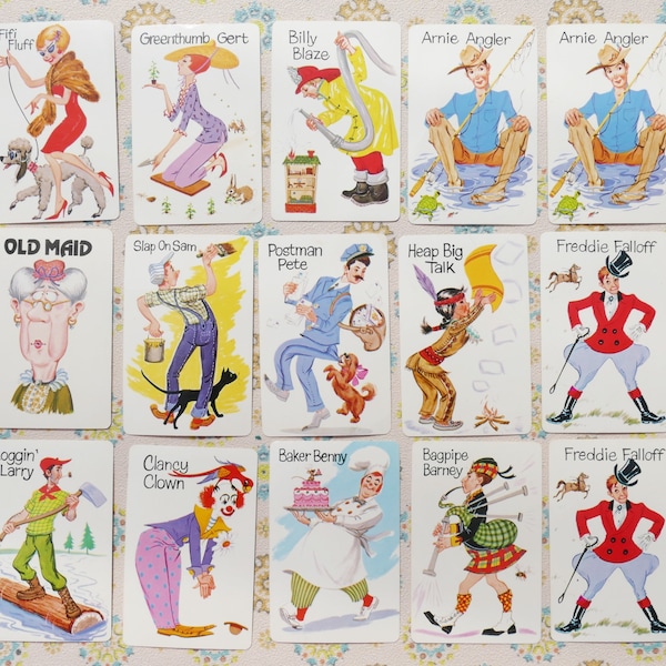 1980's Old Maid Playing Cards Whitman Publishing Company - Pick & Choose Option
