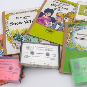 Set of Four 1973 Story Teller Supescope Children&#39;s Audio Story Cassette Tapes Snow White Thumbelina The Little Mermaid The Wizard of Oz