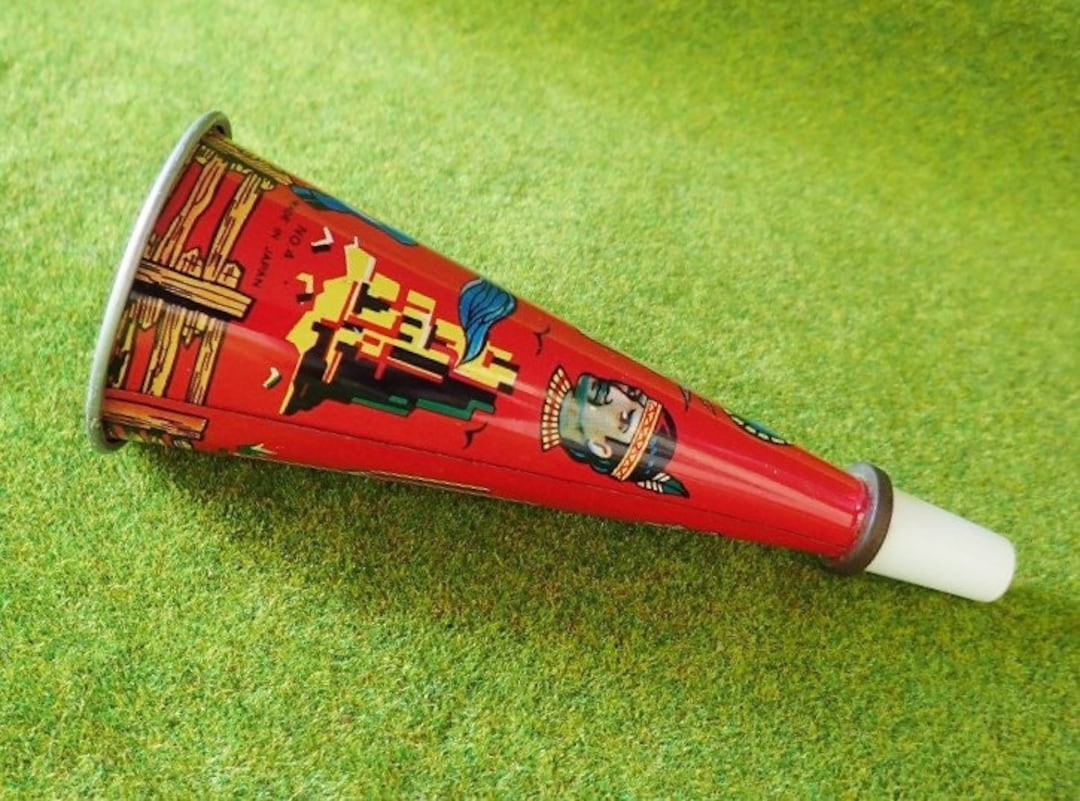 Tin Litho 1950's Toy Trumpet Whistle Noisemaker Japan Etsy