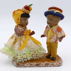 Pair of Vintage Brazil Folk Art Dolls