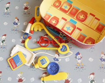Vintage Doctor's Bag Playset Hospital Nurse First Aid Medical Pretend Play