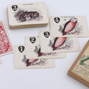 Jogo de cartas Animal Grab The Favourite da série HPG da década de 1940, jogo completo