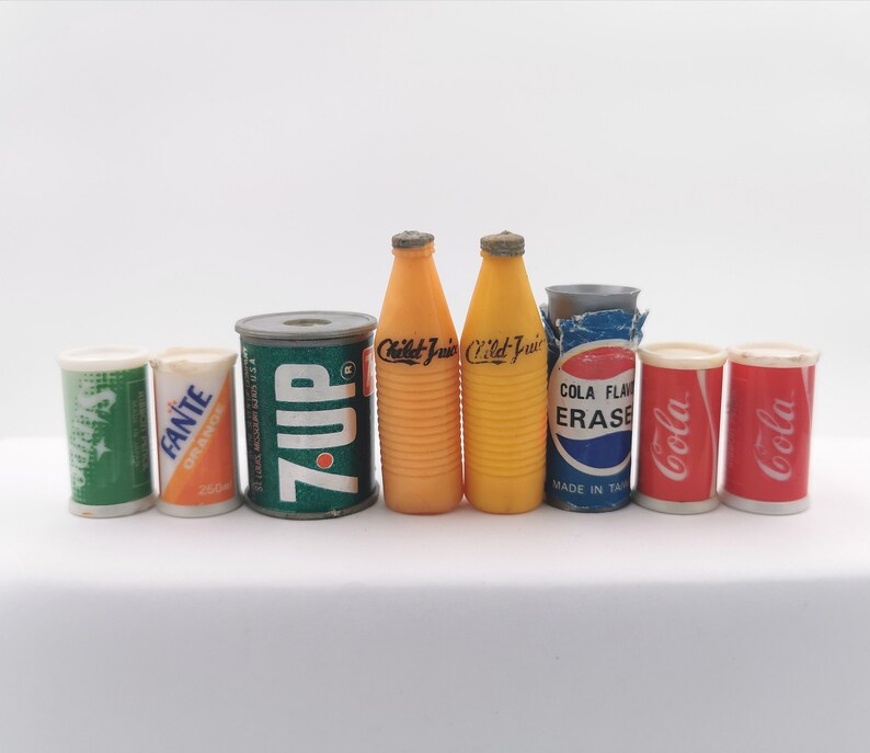 1980's Soda Drink Novelty Erasers Pencil Sharpener Etsy