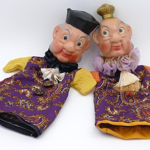 Vintage Mister Rogers Neighborhood Land Of Make Believe Fairytale Hand Puppets Emperor Clerk of Court