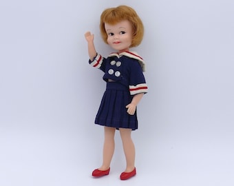Vintage 1960-tals Penny Brite helt ledad vinyl docktopper Deluxe Reading