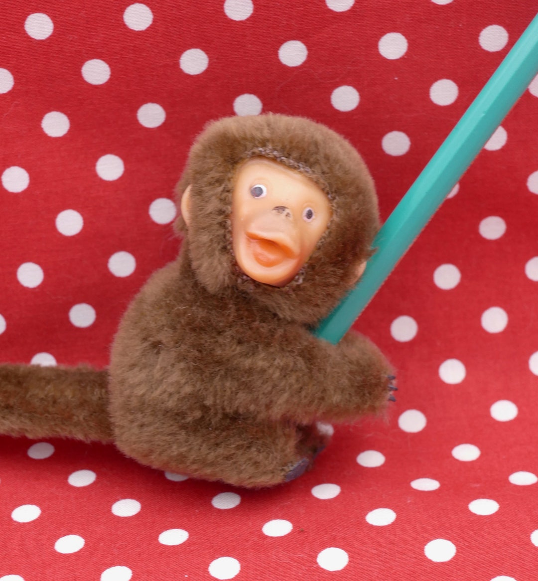 Vintage 1970's Rubber Face Monkey Pencil Hugger Novelty Toy Etsy