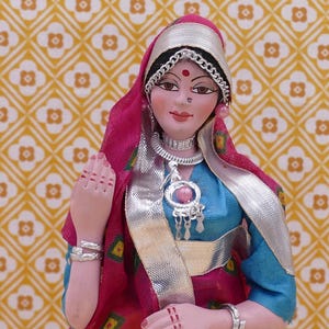 Vintage Indian Gujarati Tribal  Folk Art Heritage Doll