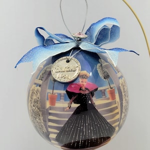 1998 Barbie 35th Anniversary Decoupage Christmas Ornament Original Box