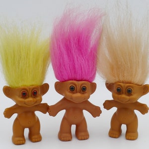 Trio von Vintage Novelty Toy Troll Figuren